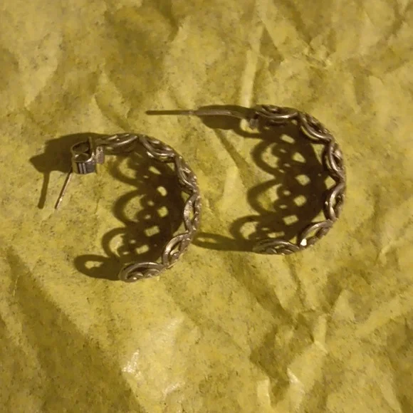 925 Silver half moon pierced earrings - Picture 5 of 5